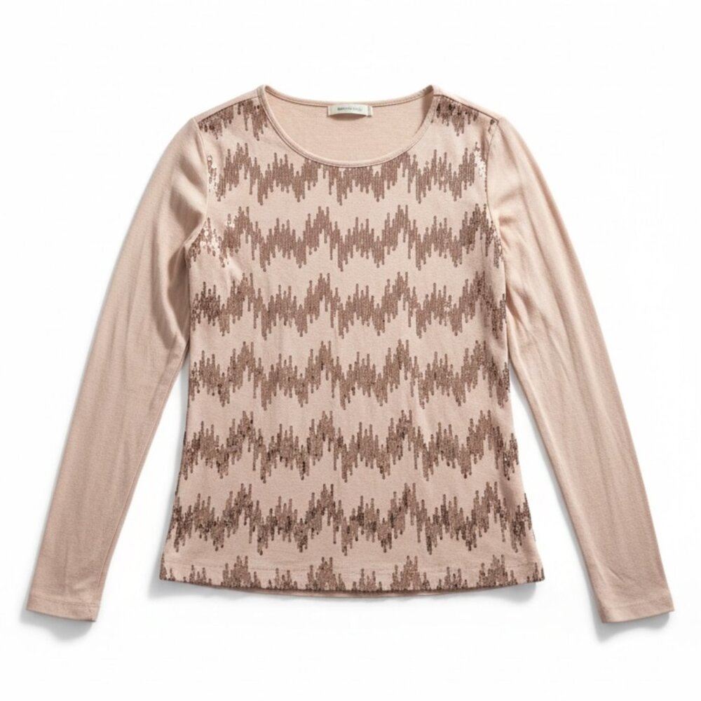 G by Giuliana Sequin Scoop Neck Long Sleeve Top